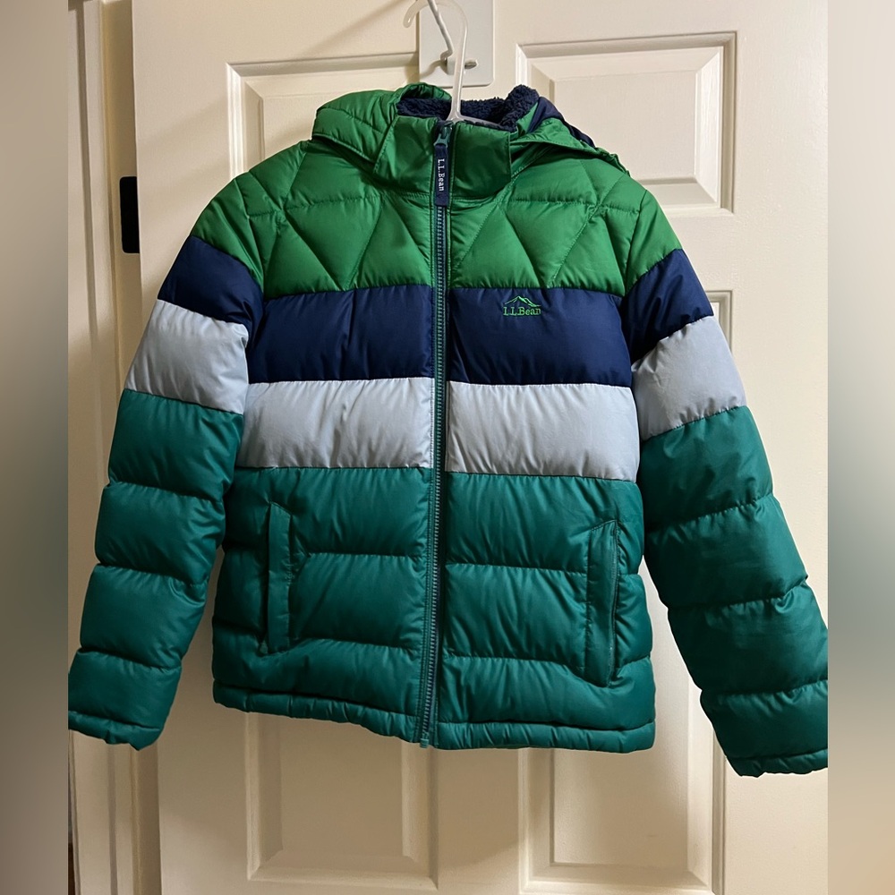 L.L. Bean Colorblock Down Puffer Jacket